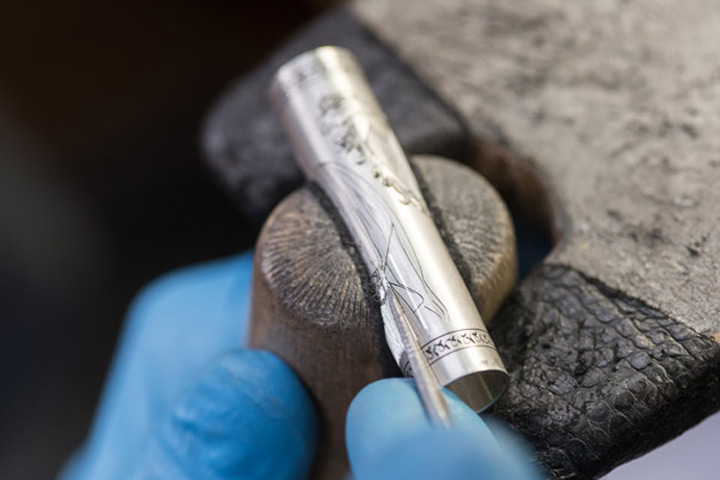 pens with burin engraving technique