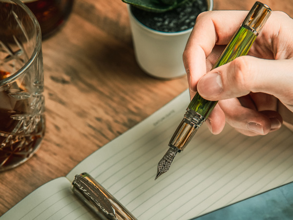 writing with a fountain pen